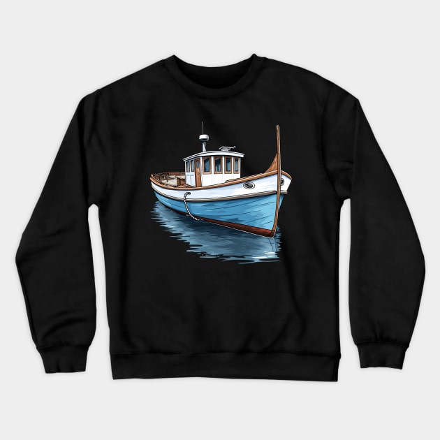 Boating experiences encompass serene relaxation design Crewneck Sweatshirt by Printashopus